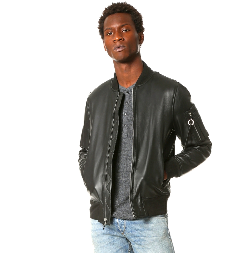 rag & bone leather "manston" bomber jacket